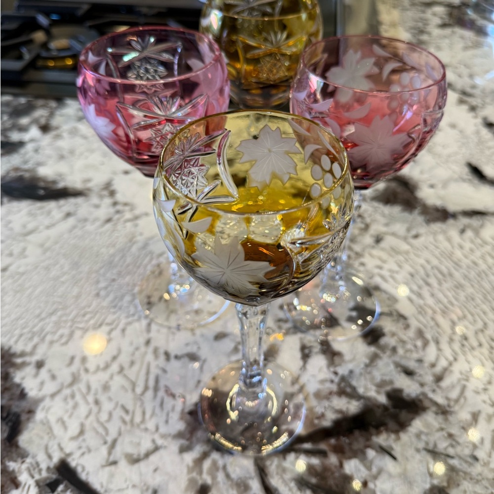 Colorful Crystal Wine Glass Set